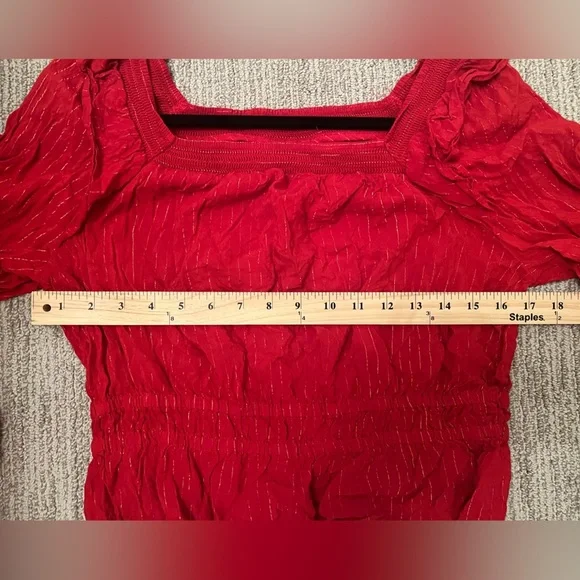 Universal threads medium Red off the shoulder Women's Top - Picture 4 of 6